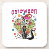 Cattoween Halloween Getränkeuntersetzer (Vorderseite)
