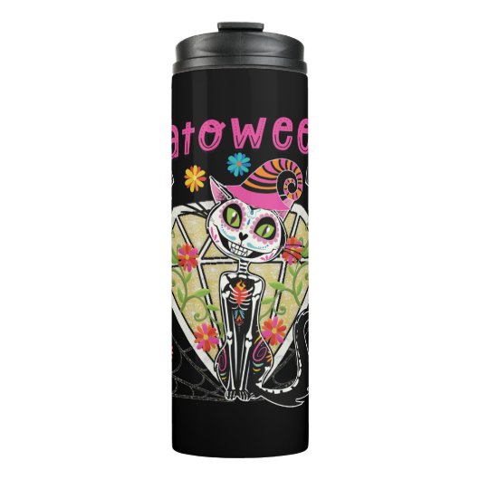 Cattoween Halloween Thermosbecher (Vorderseite)