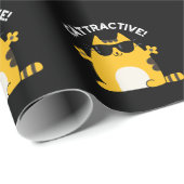 Cattraktive lustige attraktive Cat Pun Dark BG Geschenkpapier (Rolleneckpunkt)