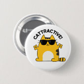 Cattraktiver, sonniger, attraktiver Cat Pub Button (Vorne & Hinten)