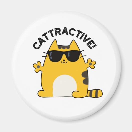 Cattraktiver, sonniger, attraktiver Cat Pub Magnet (Vorne)