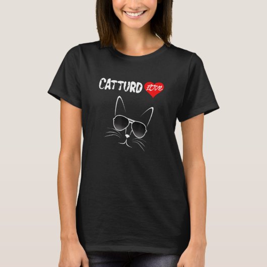 Catturd Liebe Funny Cat Face mit Sonnenbrille T-Shirt (Vorderseite)