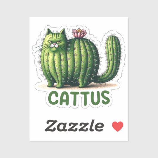 Cattus Cactus Pun Funny Cat Sticker (Blatt)