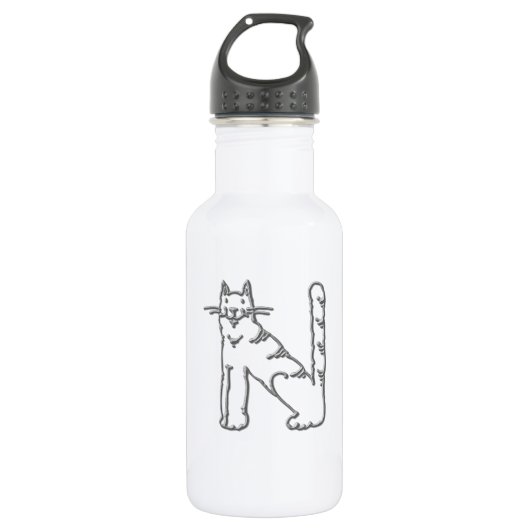 Catty Letter N Edelstahlflasche (Vorderseite)