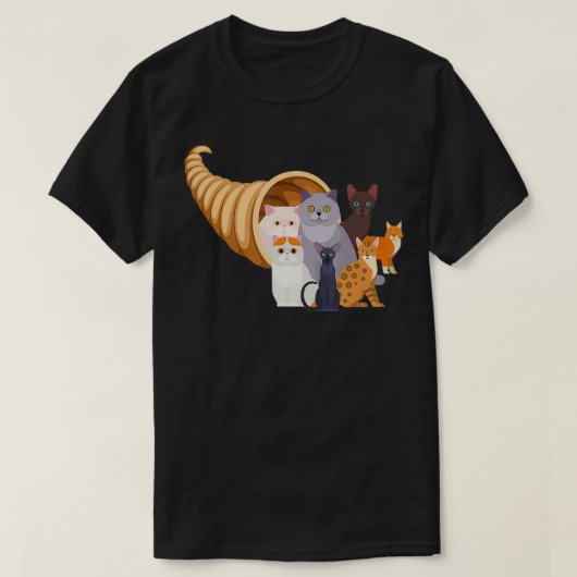 Catucopia Cats Cornucopia Trendy Funny Thanksgivi T-Shirt (Design vorne)