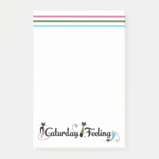 Caturday Cat Lovers Post-it Klebezettel (Vorderseite)