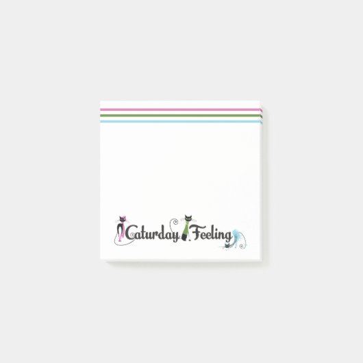 Caturday Cat Lovers Post-it Klebezettel (Vorderseite)
