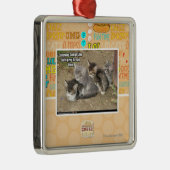 Caturday Conga-Linie Silbernes Ornament (Rechts)