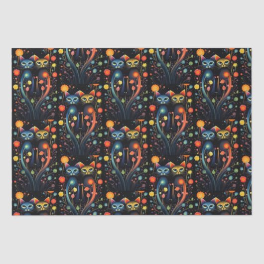 Caturday Künstlerische Abstrakte Attitude Katzen Seidenpapier (Vorderseite)