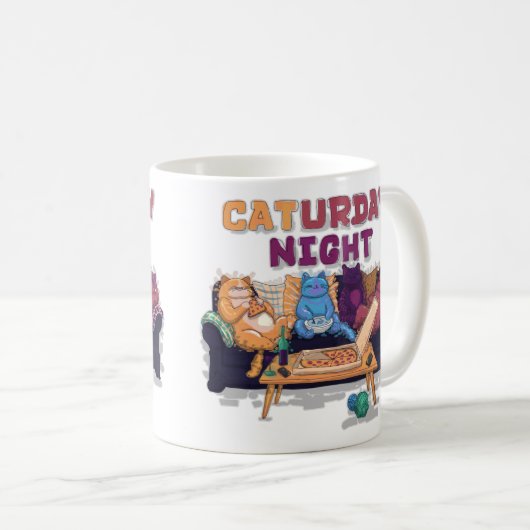 Caturday Night Kaffeetasse (VorderseiteRechts)