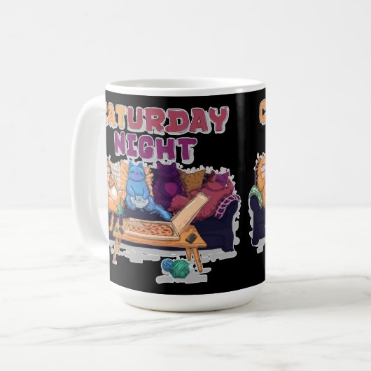 Caturday Night Kaffeetasse (Vorderseite Links)