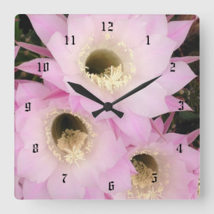 Catus-Blume Quadratische Wanduhr