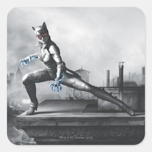 Catwoman - Blitze Quadratischer Aufkleber (Vorderseite)