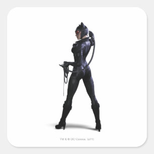 Catwoman Color Quadratischer Aufkleber