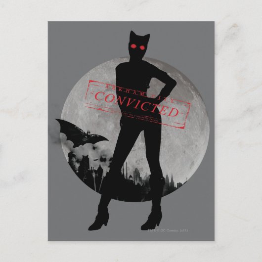Catwoman Conviced Gray Postkarte (Vorderseite)