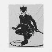 Catwoman Ink Brush Pose Fleecedecke (Vorderseite)