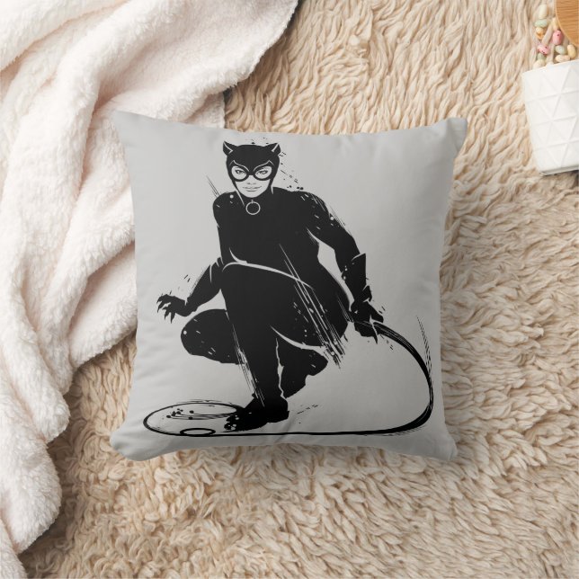 Catwoman Ink Brush Pose Kissen (Decke)