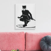 Catwoman Ink Brush Pose Leinwanddruck (Insitu (Wohnzimmer))