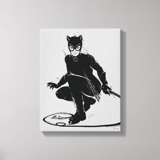 Catwoman Ink Brush Pose Leinwanddruck (Vorderseite)