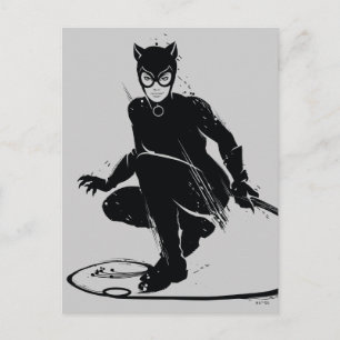 Catwoman Ink Brush Pose Postkarte