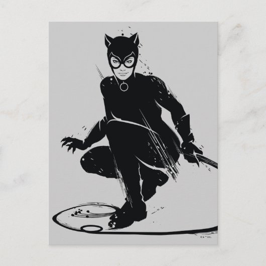 Catwoman Ink Brush Pose Postkarte (Vorderseite)