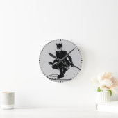 Catwoman Ink Brush Pose Runde Wanduhr (Zuhause)