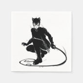 Catwoman Ink Brush Pose Serviette (Vorderseite)