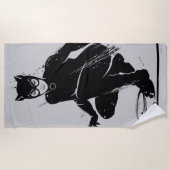 Catwoman Ink Brush Pose Strandtuch (Vorderseite)