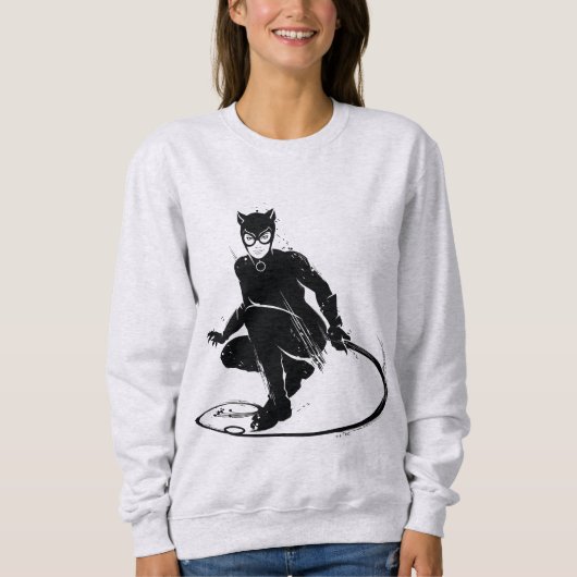 Catwoman Ink Brush Pose Sweatshirt (Vorderseite)