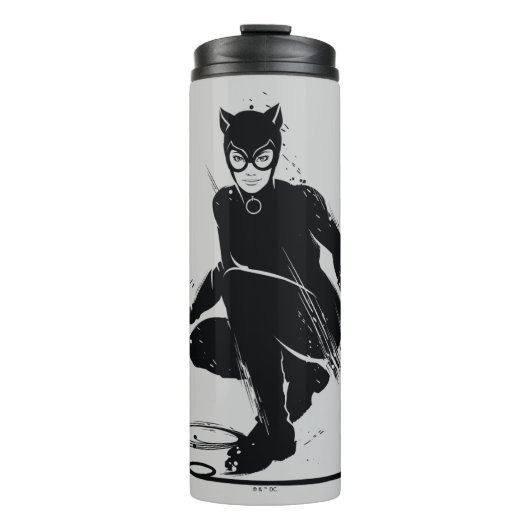 Catwoman Ink Brush Pose Thermosbecher (Vorderseite)