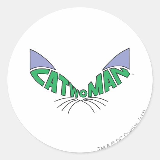 Catwoman Logo Green Runder Aufkleber (Vorderseite)