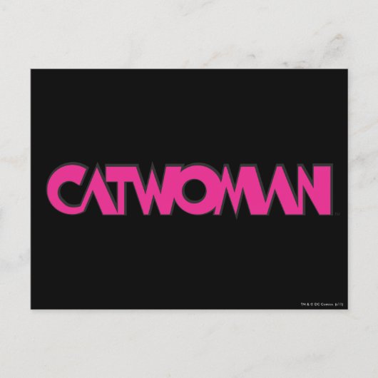 Catwoman Logo Rosa Postkarte (Vorderseite)