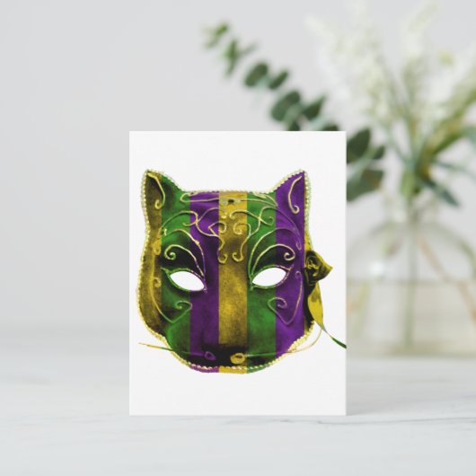 Catwoman Mardi Gras Mask Postkarte (Stehend Vorderseite)