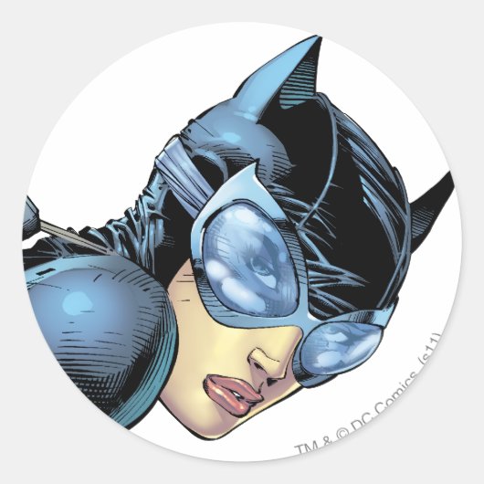 Catwoman Stare Runder Aufkleber (Vorderseite)