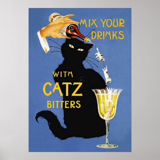 Catz Bitters Vintage-Getränkeposter Poster (Vorne)