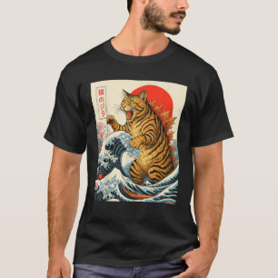 Catzilla Bengalkatze Japanische Kunst Lustige Beng T-Shirt