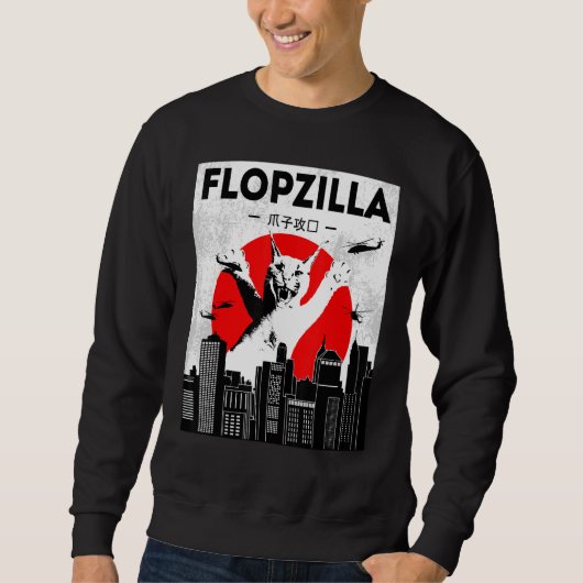 Catzilla big floppa meme Flopzilla Caracal Cat Sweatshirt (Vorderseite)