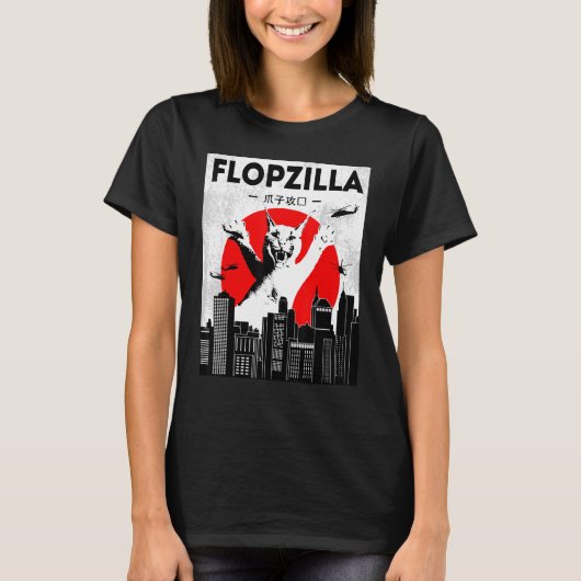 Catzilla big floppa meme Flopzilla Caracal Cat T-Shirt (Vorderseite)