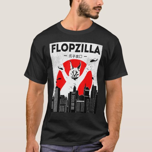 Catzilla big floppa meme Flopzilla Caracal Cat T-Shirt (Vorderseite)