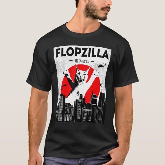 Catzilla big floppa meme Flopzilla Caracal Cat T-Shirt (Vorderseite)