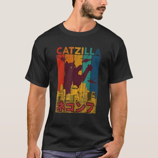 Catzilla Ca Katze Katze T-Shirt (Vorderseite)
