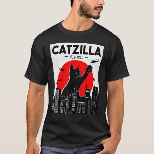 Catzilla Ca Katze Katze T-Shirt (Vorderseite)