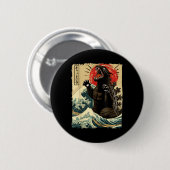 Catzilla Cat Art Funny Cat Japanisch für Männer Fr Button (Vorne & Hinten)