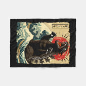 Catzilla Cat Art Funny Cat Japanisch für Männer Fr Fleecedecke (Vorderseite (Horizontal))