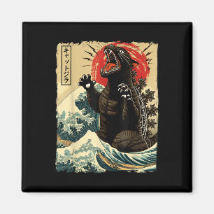 Catzilla Cat Art Funny Cat Japanisch für Männer Fr Magnet