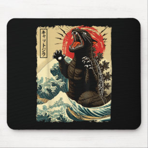 Catzilla Cat Art Funny Cat Japanisch für Männer Fr Mousepad