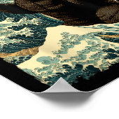 Catzilla Cat Art Funny Cat Japanisch für Männer Fr Poster (Ecke)