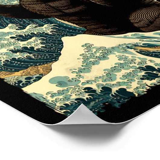 Catzilla Cat Art Funny Cat Japanisch für Männer Fr Poster (Ecke)