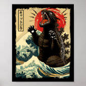 Catzilla Cat Art Funny Cat Japanisch für Männer Fr Poster (Vorne)