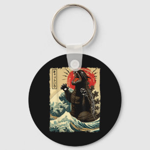 Catzilla Cat Art Funny Cat Japanisch für Männer Fr Schlüsselanhänger